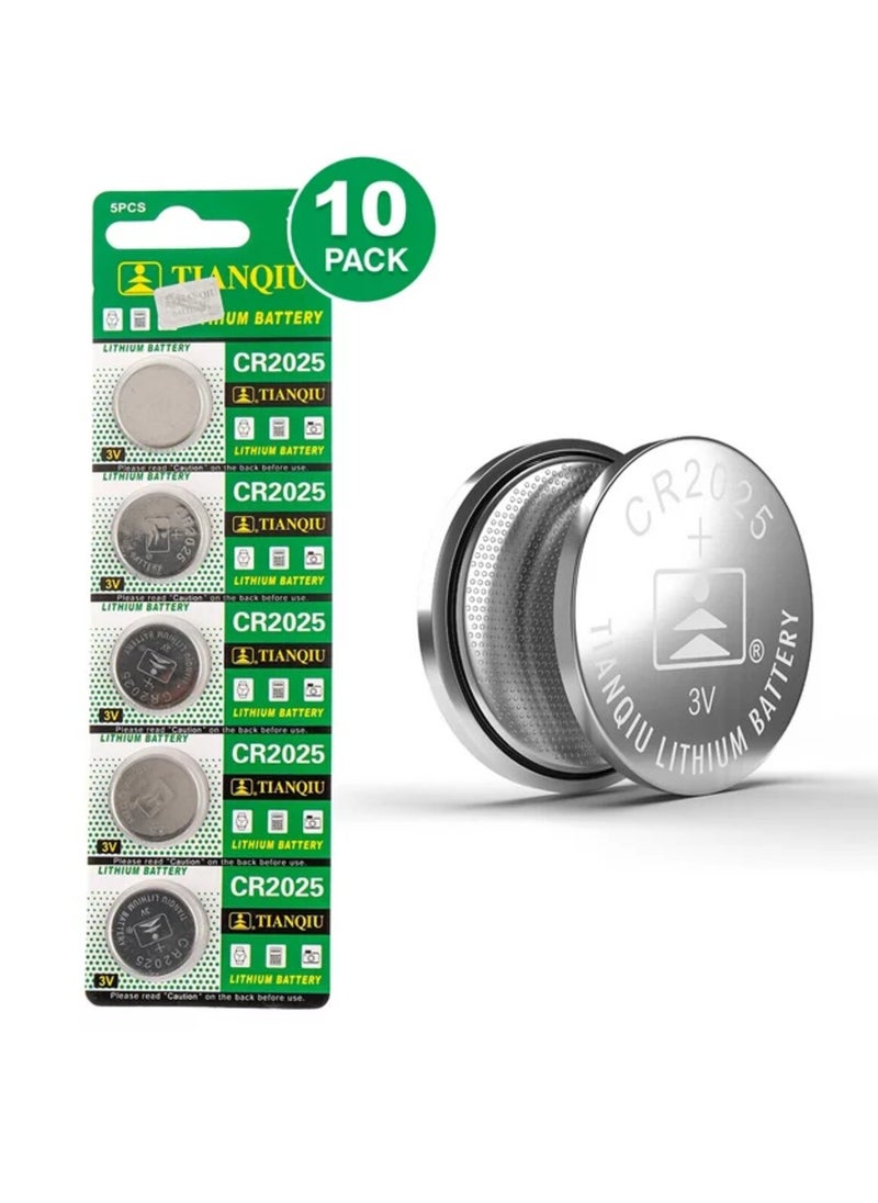 TIANQIU 10-Pieces Tianqiu CR2025 Lithium 3V Batteries  - Image 1