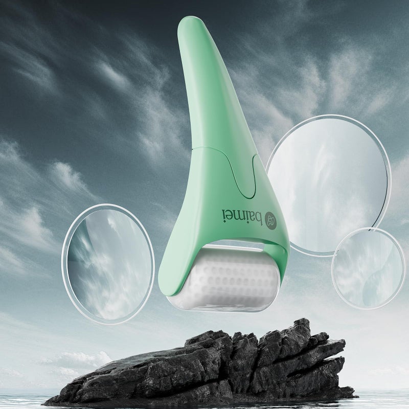 BAIMEI IcyMe Cryotherapy Ice Roller and Gua Sha Facial Tools Reduces Puffiness Migraine Pain Relief, Skin Care Tools for Face Massager Self Care Gift for Men Women - Green - Image 3