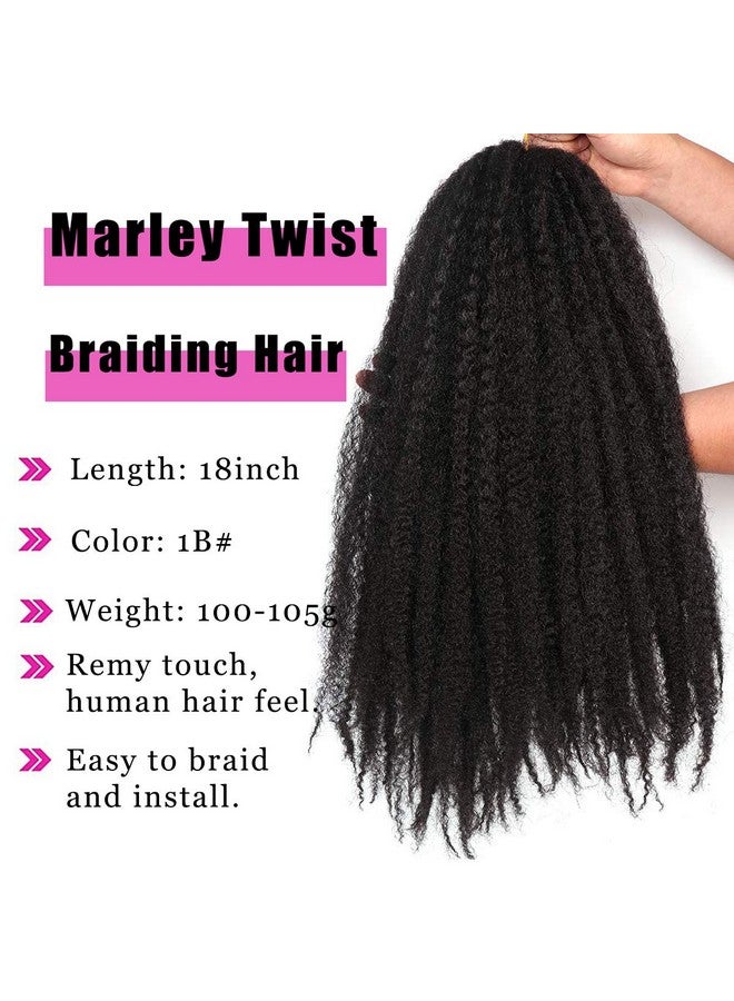 BAISAI 1 Pack 18 Inch Marley Braiding Hair Twists Marley Twist Braids Hair Long Afro Kinky Marley Hair For Butterfly Locs Crochet Hair(1B) - Image 3