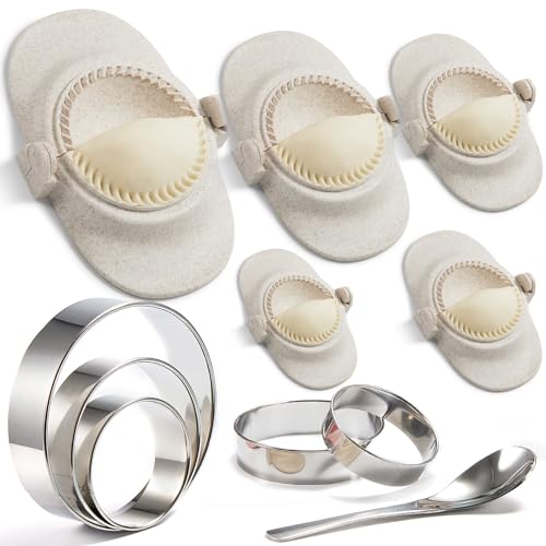 MUMSUNG Empanada Maker Press, 6-Inch Extra Large Dumpling Maker Set with Dough Cutter, Dumpling Mold Set for Pierogi, Pastelitos, Calzone, Turnovers, Chinese Dumpling, 5Sizes (6"/5"/4"/3"/2.6") - Image 1