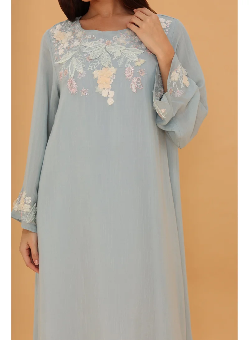 اكسا جلابية بتلات رقيقة IK1113 ازرق