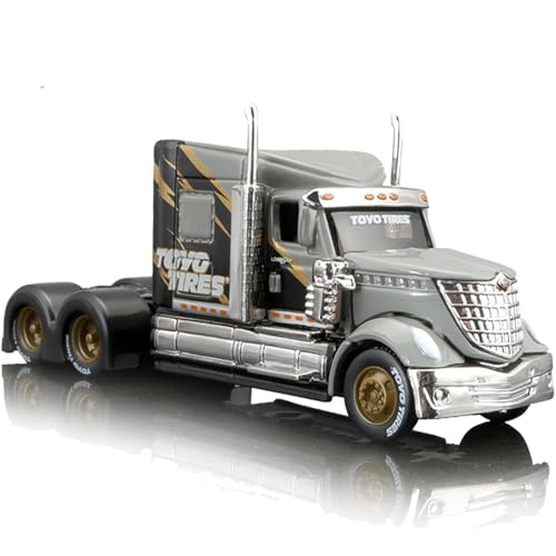 Risopen Semi Truck Toy 164 Scale Alloy Metal Diecast Heavy Semi Truck Trailer Head Toy Model International Lonestar Diecast Tow Traktor Toy Gift for Boy Adult Model Car Collector Grey - Image 1