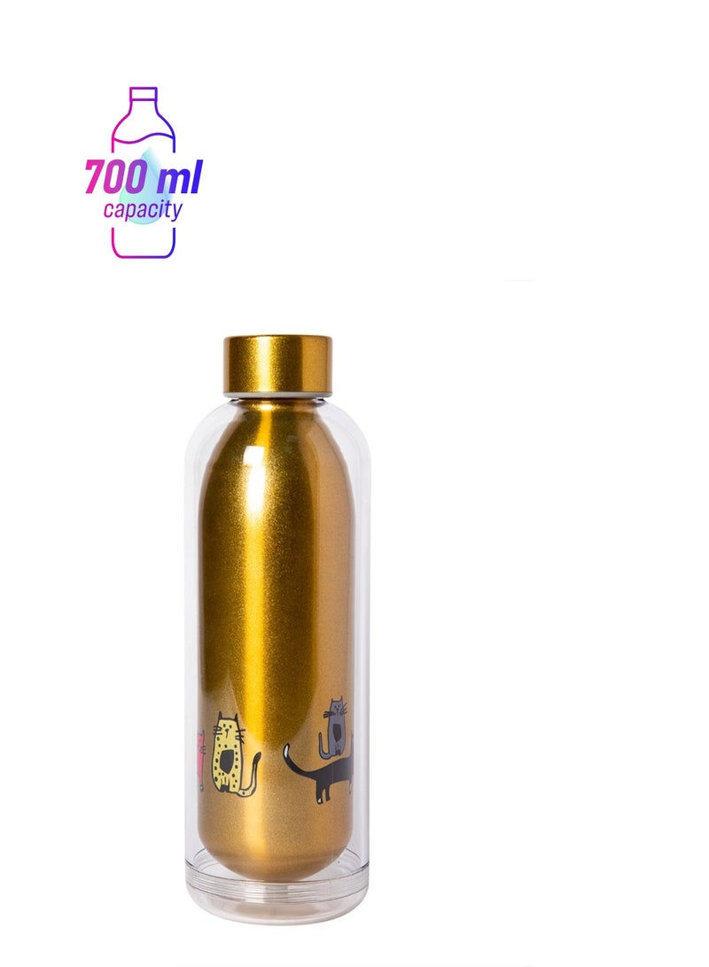 Biggdesign Cats Stainless Steel Water Bottle, 700ML - Image 1