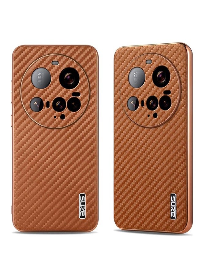 Generic Plated frame carbon fiber texture all inclusive protective cover suitable for Xiaomi 15 Ultra phone case  - Image 2