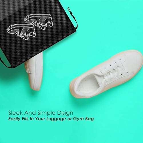 XML Shoe Bag Pouch Cover for Travel Gym Storage Organizer Accessories Non-Woven for Men & Women Multipurpose Travelling Essentials-(Pack OF-2/BLACK) - Image 4
