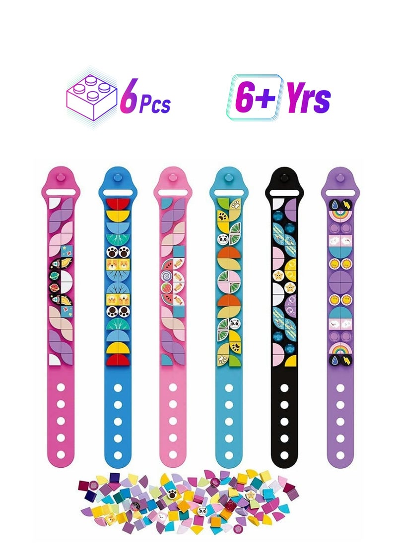 KASTWAVE Bracelets, Kids Building Blocks Dots Bracelets, DIY Creative Craft Bracelet Making Kit for Kids, Friendship Bracelets, Dots Construction Toys Kit for Birthday for Girls Boys 6PCS  - Image 1