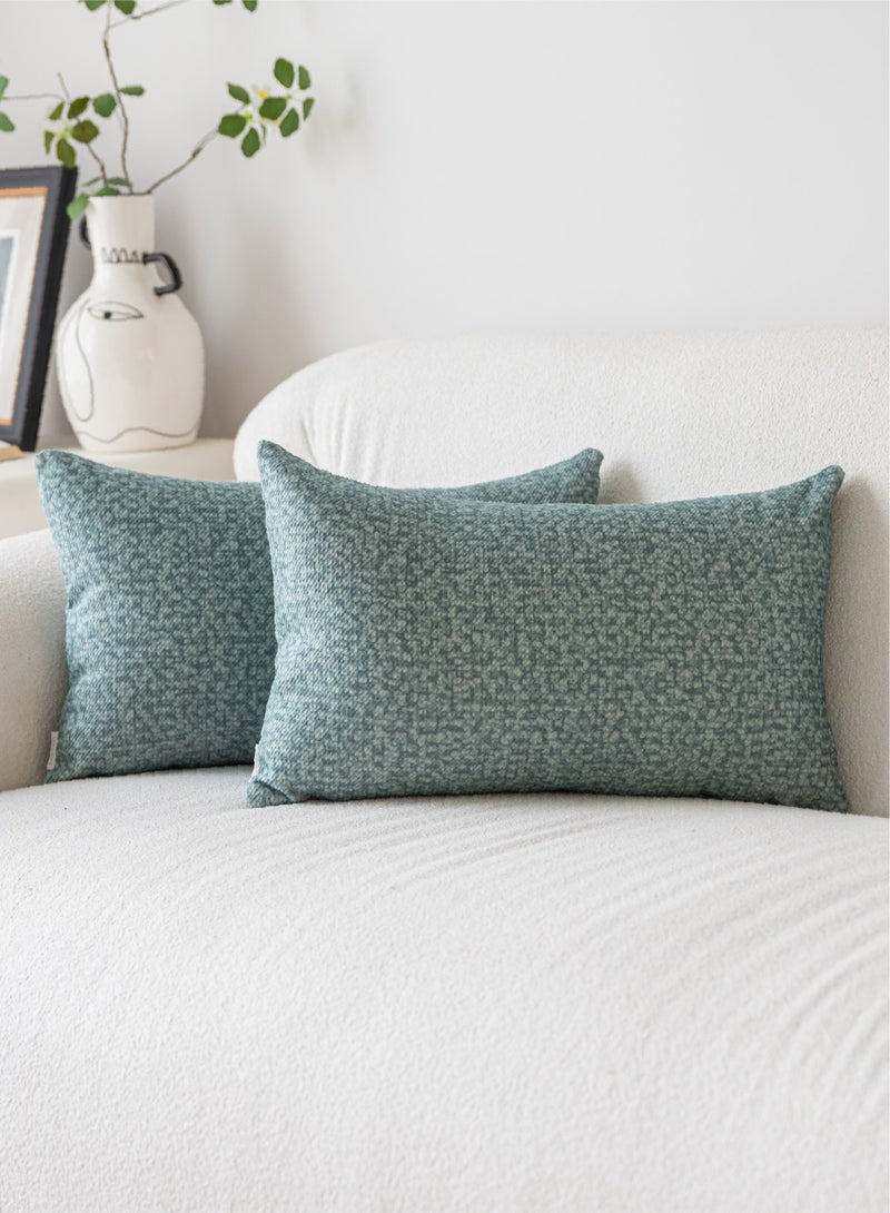 a moment a moment Blue Couch Throw Pillow Covers 30x50 CM for Couch Bed Sofa Decorative Pillows Cushion Covers Two-tone Color Twill Pack of 2 Modern Pillows for Sofa Bedroom  - Image 1