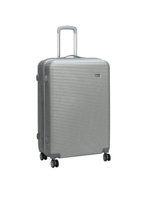 28" Spinner Luggage Silver with TSA Lock; Expandable Double Zipper; Made of ABS