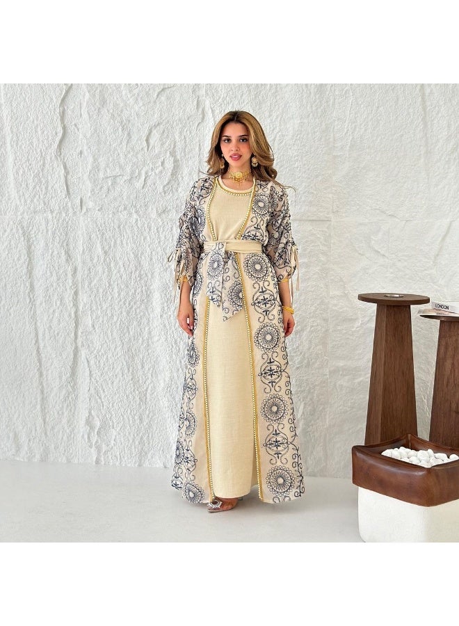 Muslim dress women's long robe two-piece set - Image 2