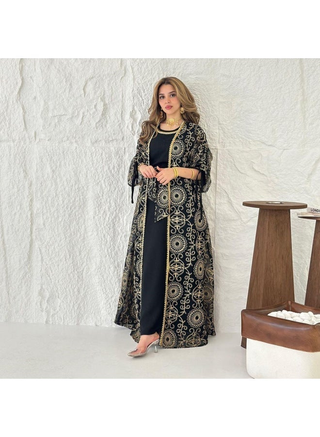 Muslim dress women's long robe two-piece set - Image 3