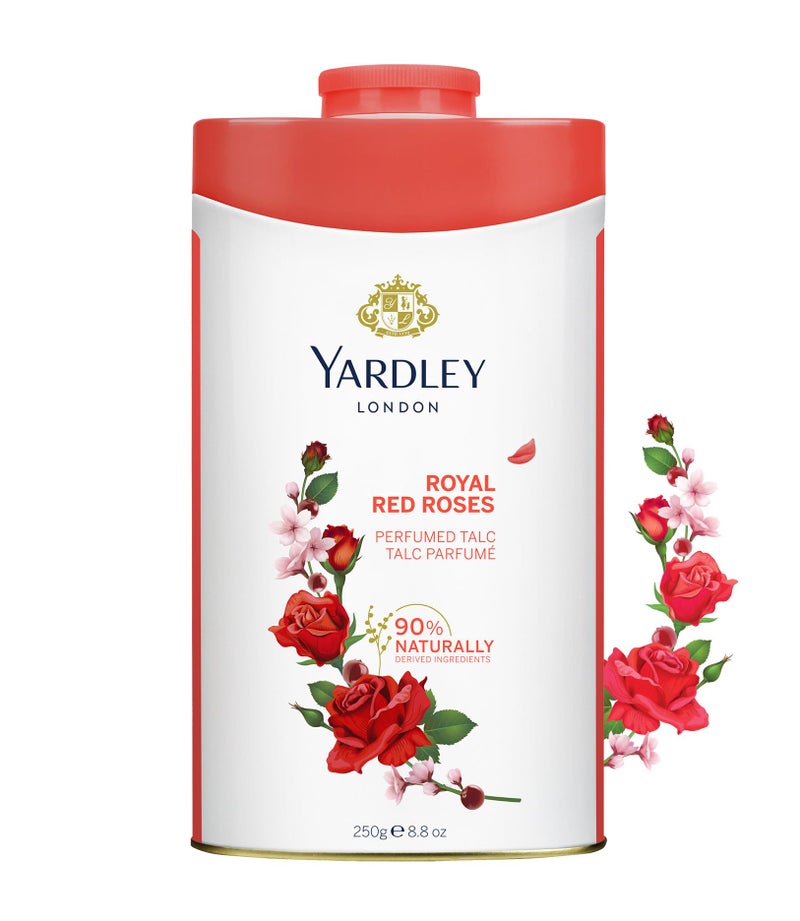 Yardley London Perfumed Talc, Red Roses, 8.8 oz, 250 g - Image 1