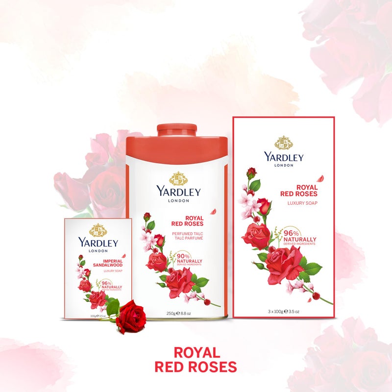 Yardley London Perfumed Talc, Red Roses, 8.8 oz, 250 g - Image 3