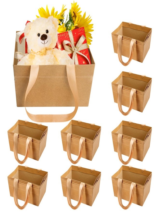 Orchidleaf 32 Pcs Basket for Gifts Empty, 6.5 x 9.8 Inch Kraft Empty Gifts Baskets with Handle, DIY Bulk Empty Gift Basket for Christmas, Party, Valentine's Day, Weddings, Thanksgiving, Graduation - Image 1