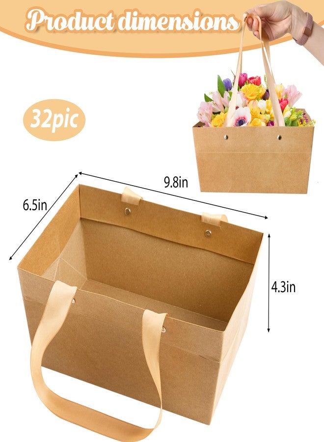 Orchidleaf 32 Pcs Basket for Gifts Empty, 6.5 x 9.8 Inch Kraft Empty Gifts Baskets with Handle, DIY Bulk Empty Gift Basket for Christmas, Party, Valentine's Day, Weddings, Thanksgiving, Graduation - Image 2