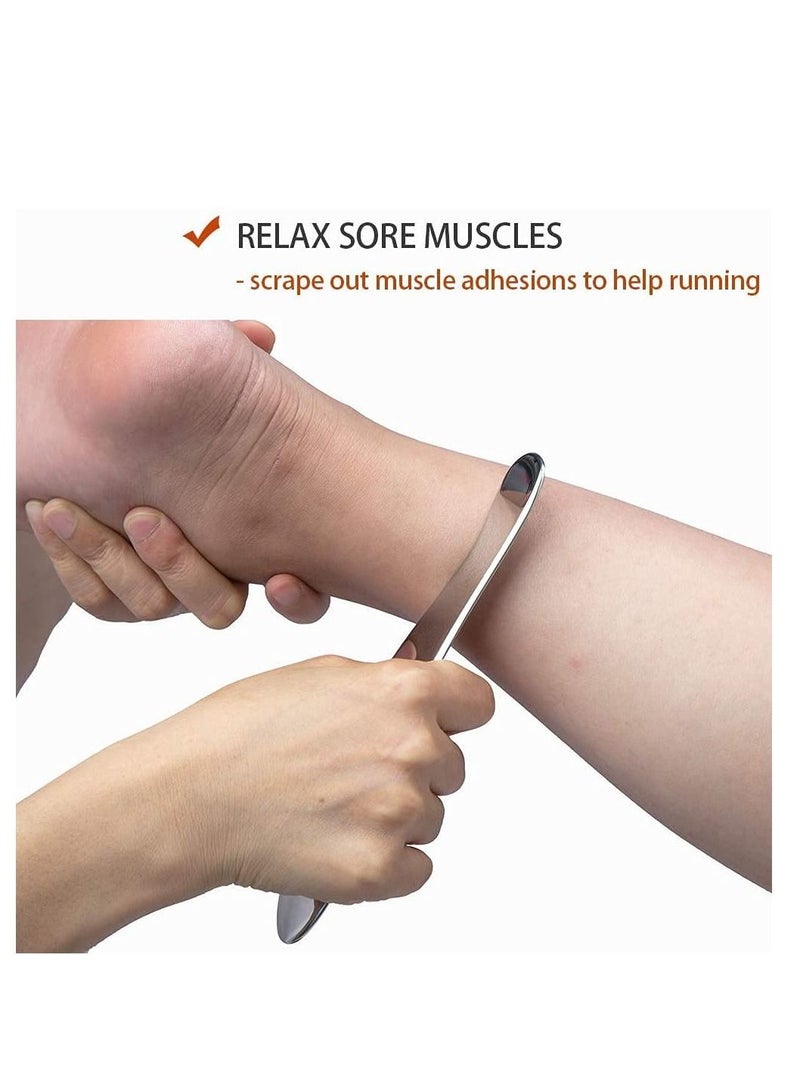 NIBEMINENT Stainless Steel Scraping Tool, Used For Soft Tissue Scraping, Massage Physical Therapy, To Relax Tissue, Reduce Head, Neck, And Back Pain - Image 2