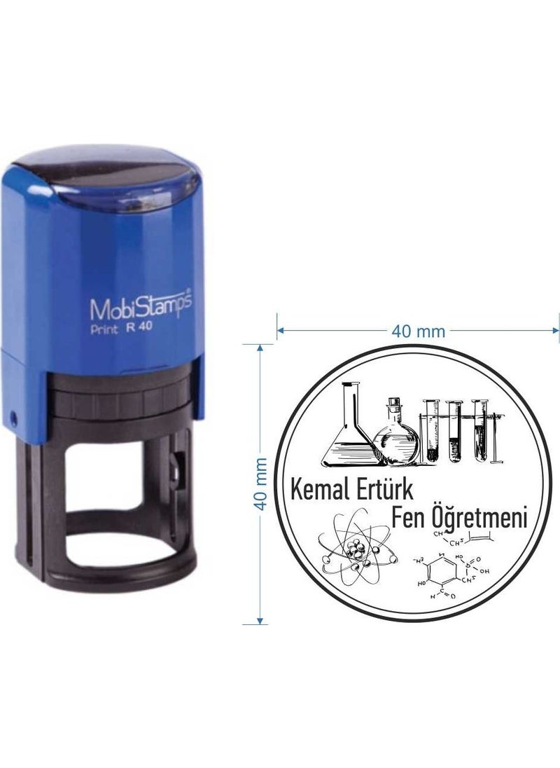 Mobistamps R40 Personalized Science Teacher Stamp  - Image 2