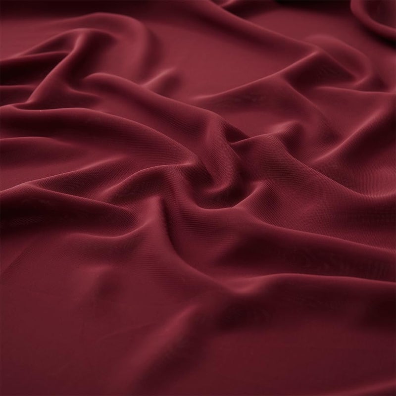 MaiMaiSuan 60" Wide Wine Red Chiffon Fabric by The Yard Soft Sheer Fabric for Wedding Arch Draping Fabric,Bridal Wedding Dress Sewing DIY,1 Yard - Image 1