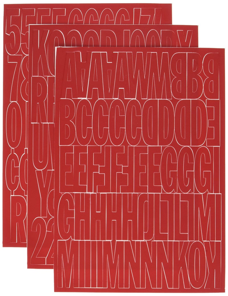 HYKO Products 30004 Self Adhesive Vinyl Die Cut Numbers Letters 2 Inch Red