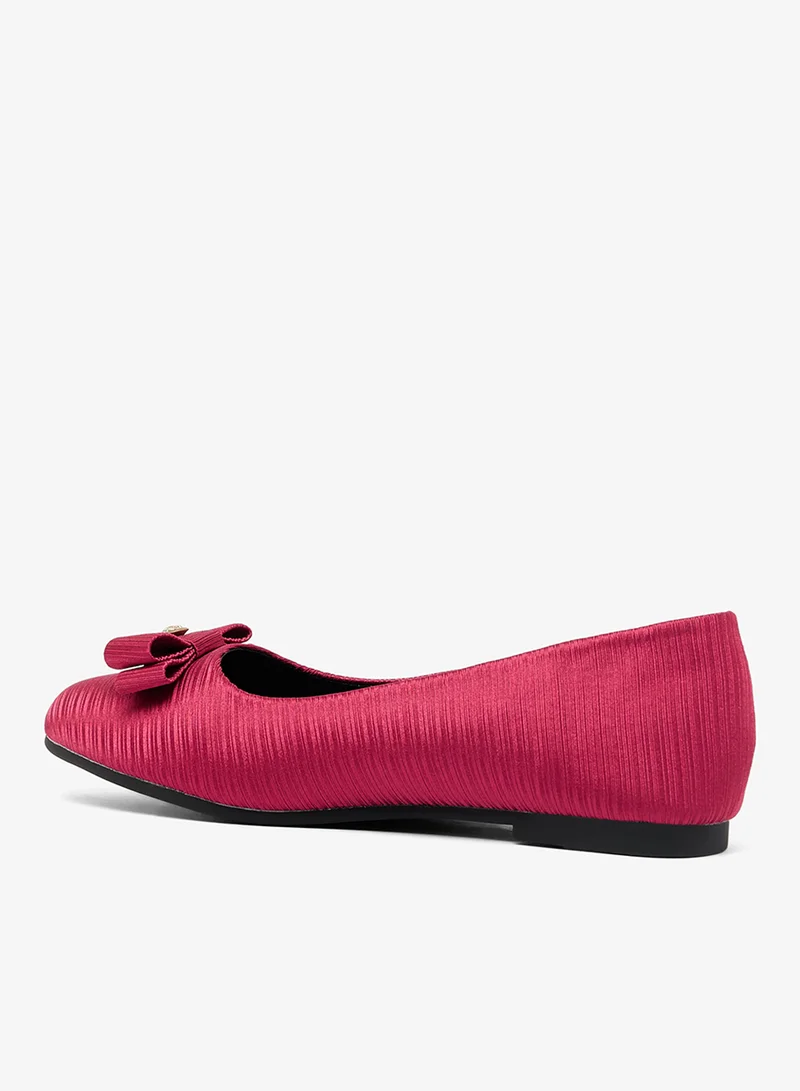 ايلا Textured Classic Ballet Flat With Bow