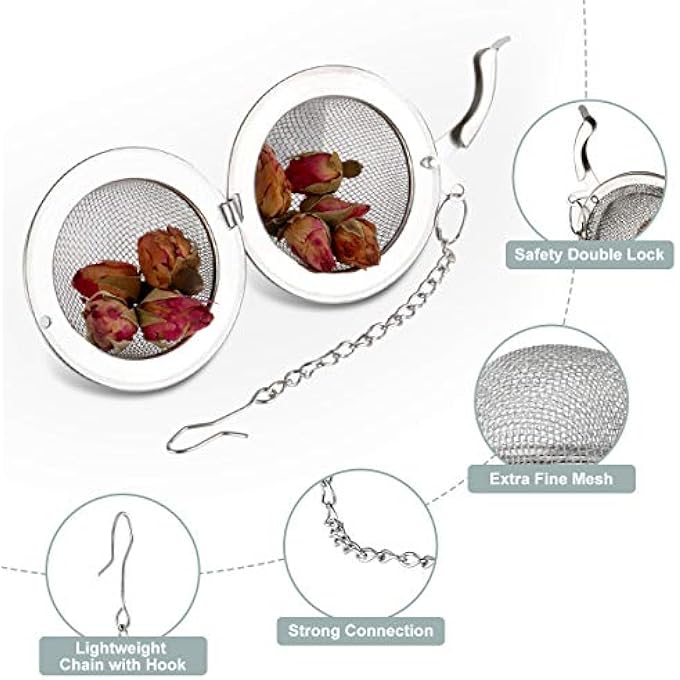 ARKTEK Tea Strainers 2 Pcs Tea Infuser Tea Ball Strainers Steel Mesh Filters For Loose Tea Leaf Herbs Or Spice - Image 3