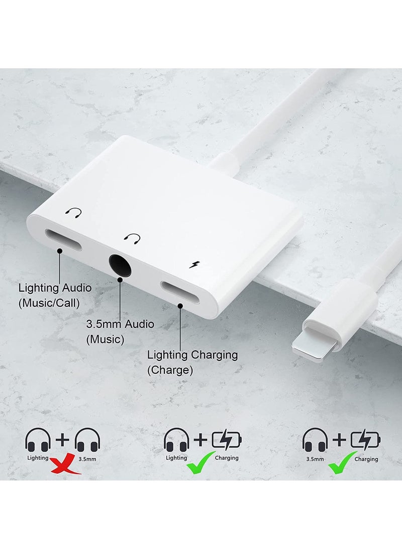 Generic - Lightning Headphone Audio Adapter Splitter for iPhone/iPad,Lightning to 3.5mm Headphone Jack Adapter & dongle,Aux Audio Adapter for iPhone 14/13/12/11/X/8/8plus/7/7plus/iPad Support iOS 16 - Image 1