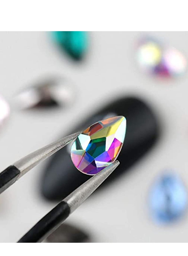 SOLARAE Nail Rhinestones Set, 1728 Pieces Flatback Crystal AB Nail Gems + 120 Pieces Multi Shape Glass 3D Nail Jewels, Bling Nail Diamonds Stone with Art Accessories Rhinestone Picker and Tweezers - Image 5