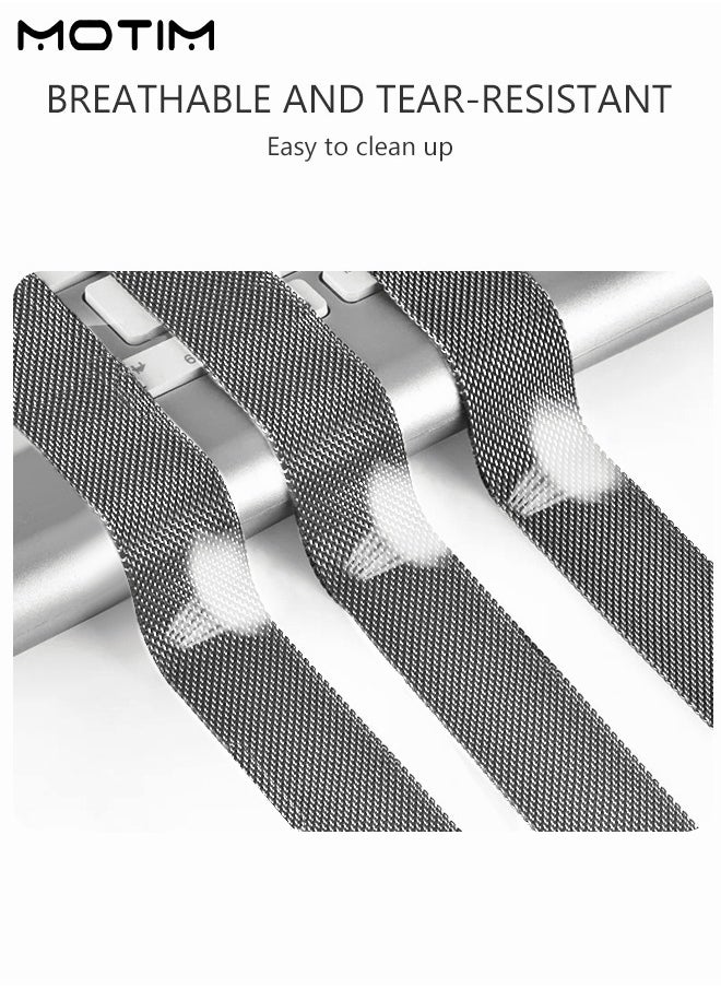 Motim - Stainless Steel Milanese Loop Apple Watch Band 42mm/44mm/45mm/49mm, iWatch Magnetic Metal Stainless Steel Replacement Band Wristband for iwatch Series Ultra SE Series 10/9/8/7/6/5/4/3/2/1 - Image 1