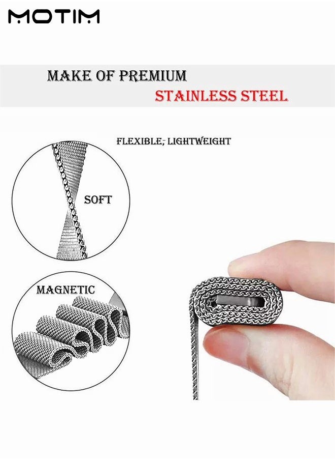 Motim - Stainless Steel Milanese Loop Apple Watch Band 42mm/44mm/45mm/49mm, iWatch Magnetic Metal Stainless Steel Replacement Band Wristband for iwatch Series Ultra SE Series 10/9/8/7/6/5/4/3/2/1 - Image 1