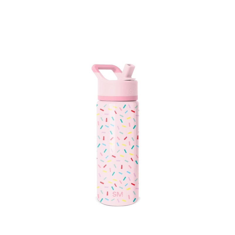 Simple Modern Kids Water Bottle with Straw Lid | Insulated Stainless Steel Reusable Tumbler for Toddlers, Girls | Summit Collection | 18oz, Confetti - Image 1