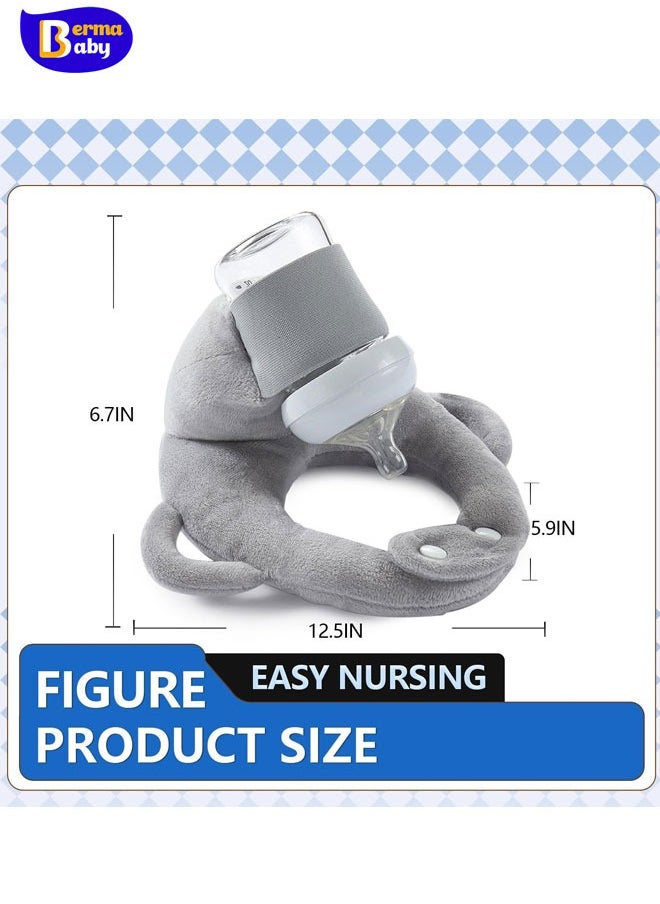 Berma Baby Baby self-feeding pillow support bottle holder, bottle feeding stand baby self-feeding bottle holder baby self-feeding pillow baby self-feeding pad - gray  - Image 2