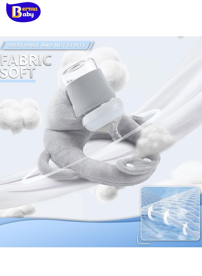 Berma Baby Baby self-feeding pillow support bottle holder, bottle feeding stand baby self-feeding bottle holder baby self-feeding pillow baby self-feeding pad - gray  - Image 4