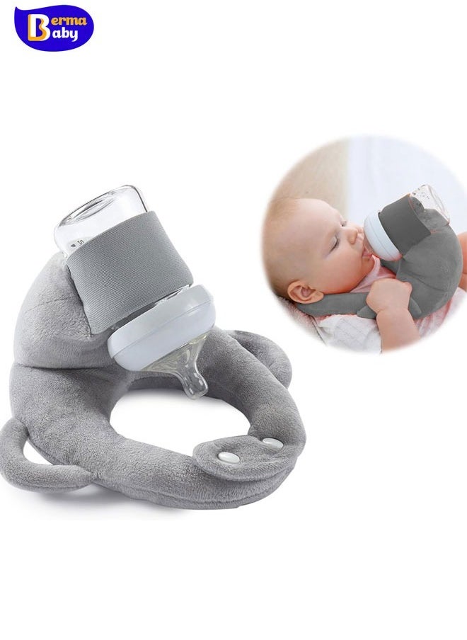 Berma Baby Baby self-feeding pillow support bottle holder, bottle feeding stand baby self-feeding bottle holder baby self-feeding pillow baby self-feeding pad - gray  - Image 1