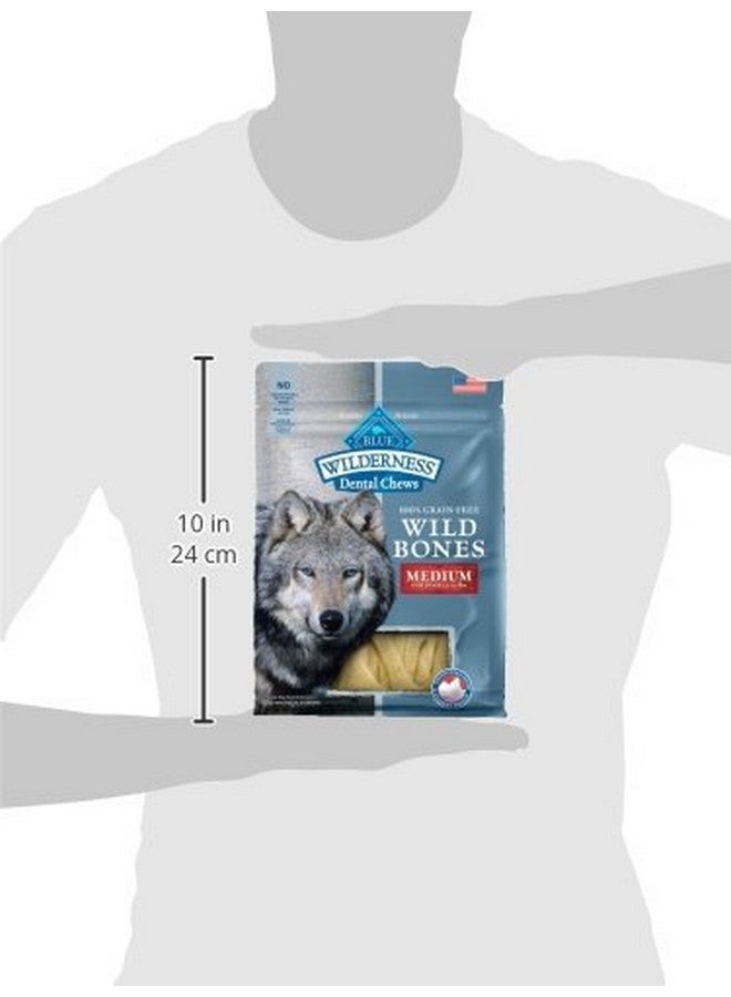 بلو بافلو مكافآت أسنان خالية من الحبوب من بلو بافالو وايلدرنس وايلد بونز للكلاب، متوسطة الحجم، كيس 10 أونصات - Image 3