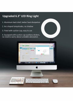 Excefore USB LED Ring Light for Laptop, Computer Monitor, Desk, Wall, and Mirror with Suction Cup  - Image 2