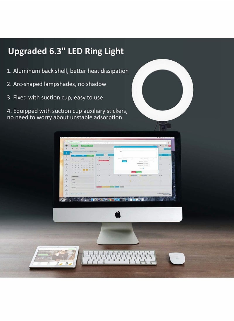 Excefore - USB LED Ring Light for Laptop, Computer Monitor, Desk, Wall, and Mirror with Suction Cup - Image 1