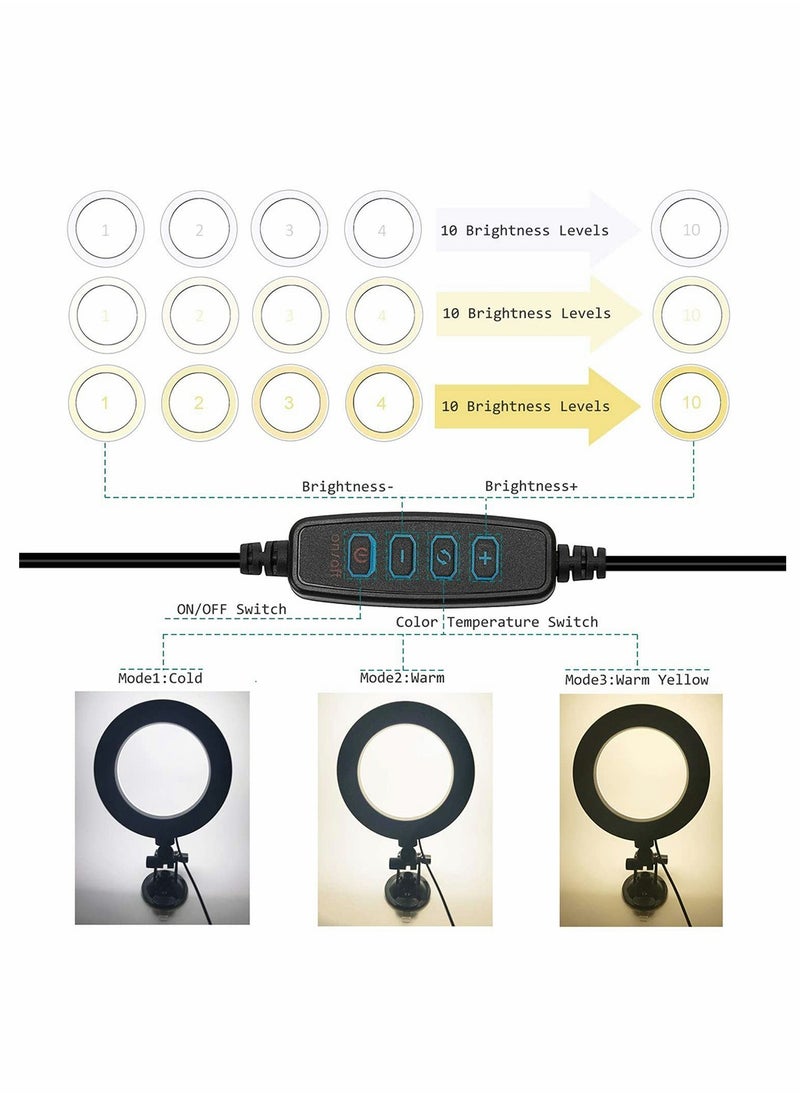 Excefore - USB LED Ring Light for Laptop, Computer Monitor, Desk, Wall, and Mirror with Suction Cup - Image 1