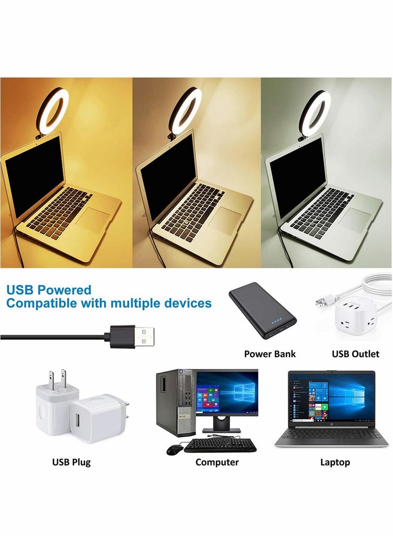 Excefore - USB LED Ring Light for Laptop, Computer Monitor, Desk, Wall, and Mirror with Suction Cup - Image 1