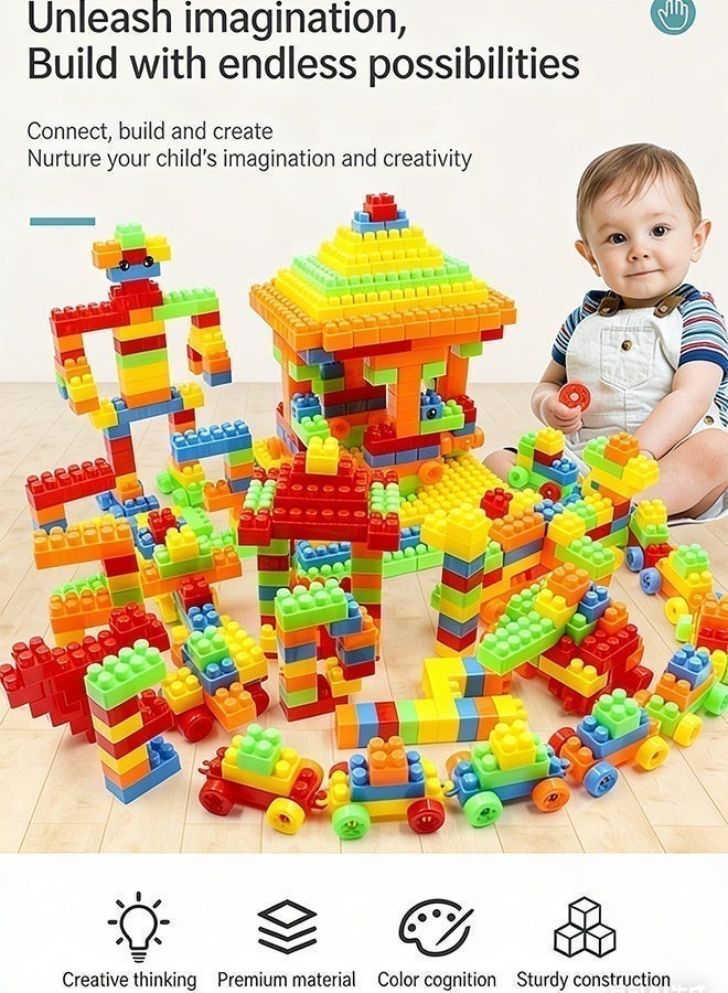 Bukela 520Pcs Building Blocks Set Educational STEM Building Toy, Creative Construction Block Toys Set Learning Playset Kit for Boys Girls, Child Brain Development Preschool Kindergarten Toy Age 3+ - Image 3