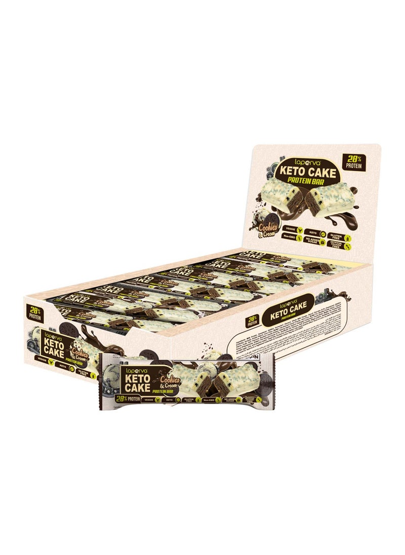 Laperva Keto Cake Protein Bar Cookies & Cream Flavour  Box of 18 Bars  - Image 1