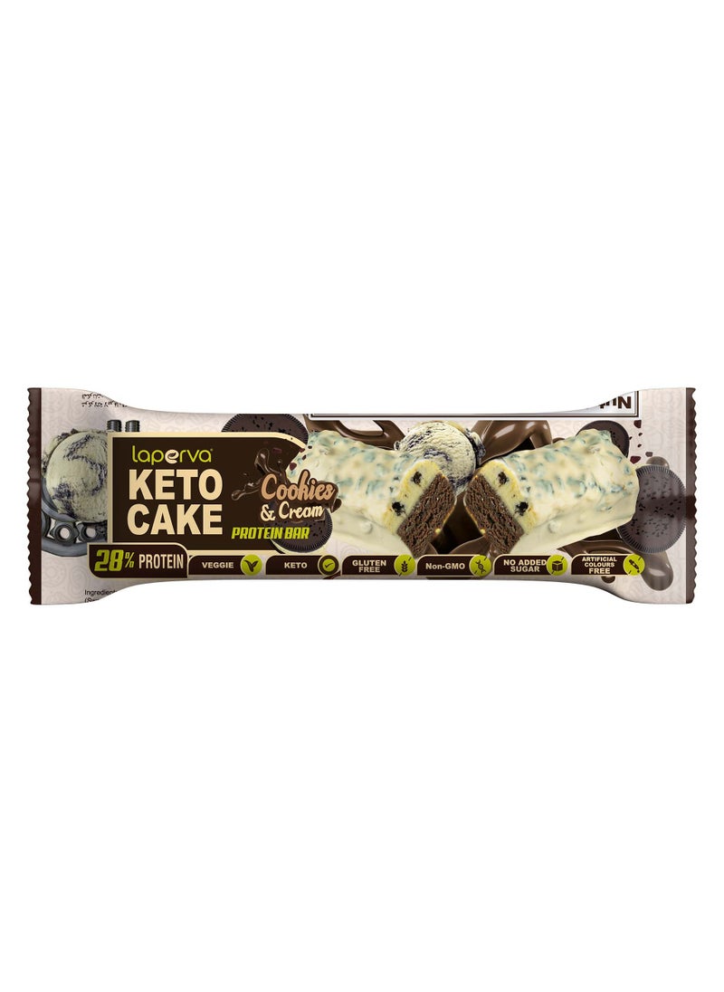 Laperva Keto Cake Protein Bar Cookies & Cream Flavour  Box of 18 Bars  - Image 3