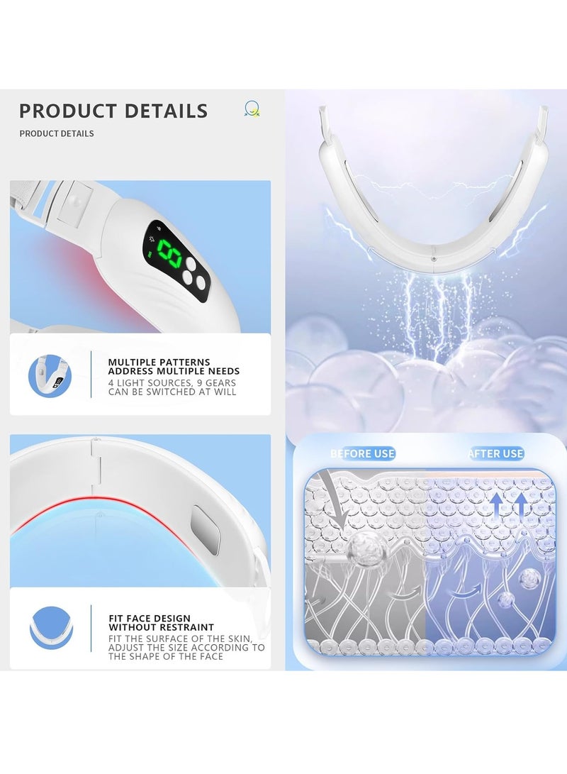 عام جهاز تنحيف الذقن المزدوجة، جهاز تنحيف الوجه، أداة تنحيف الوجه على شكل حرف V، 4 أوضاع و9 مستويات شدة ذكية لشد الجلد - Image 4