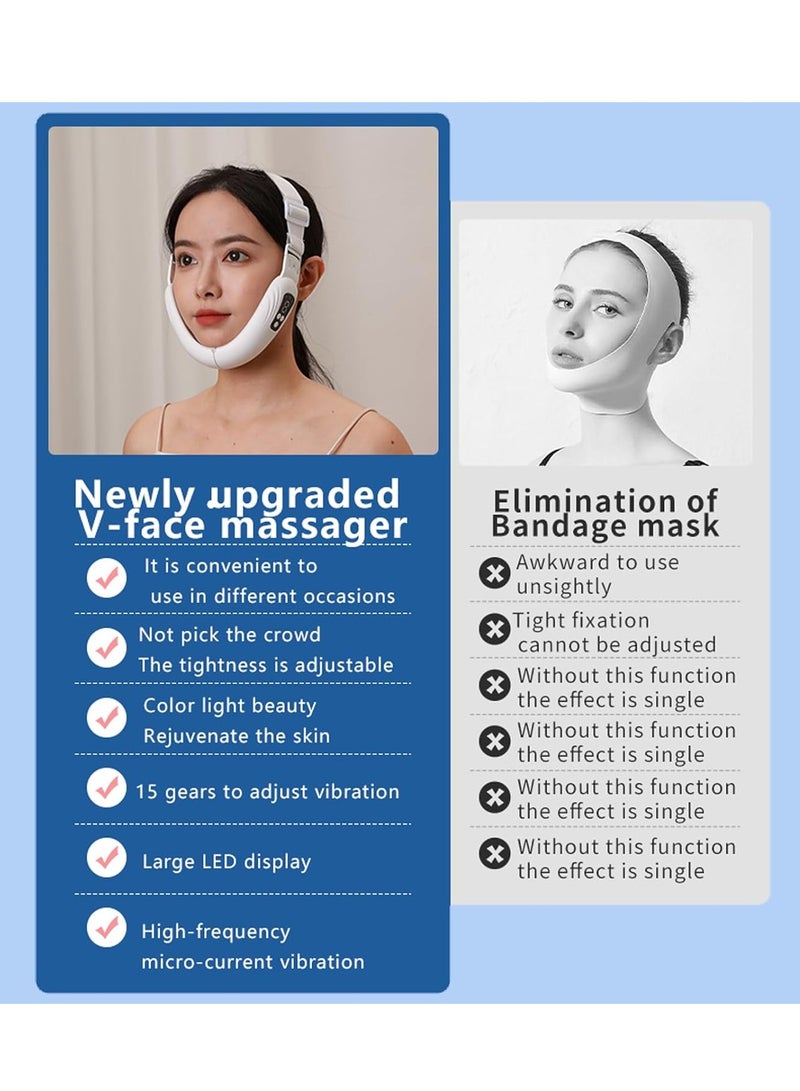 عام جهاز تنحيف الذقن المزدوجة، جهاز تنحيف الوجه، أداة تنحيف الوجه على شكل حرف V، 4 أوضاع و9 مستويات شدة ذكية لشد الجلد - Image 5