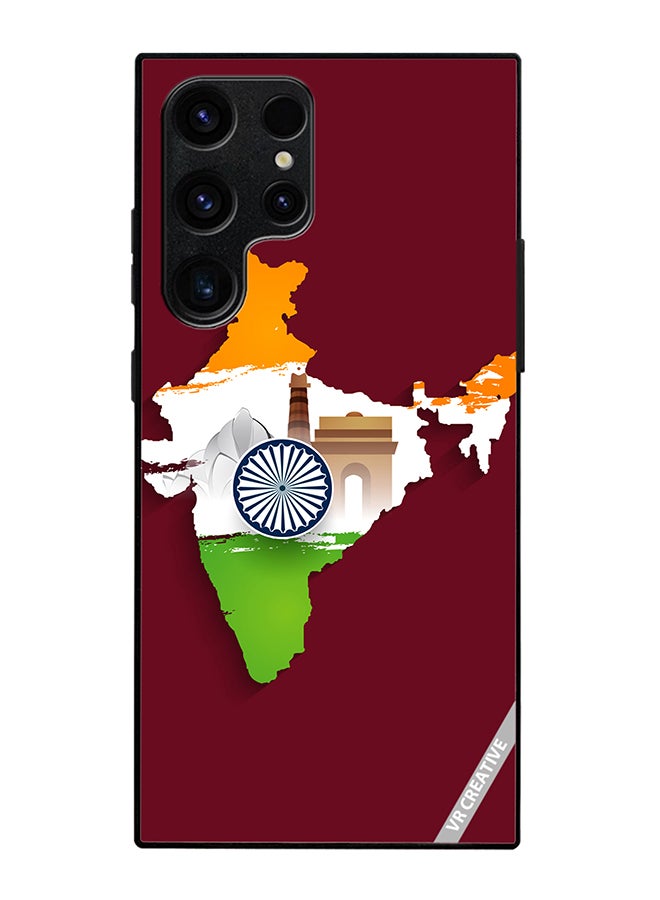 VR CREATIVE Protective Case Cover For Samsung Galaxy S25 Ultra India Map Design Multicolour