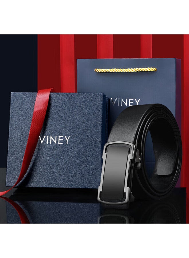 Viney Men's Belt, Leather Belt, Automatic Buckle, Inner Buckle, Trouser Belt, Birthday Gift, Valentine's Day Gift, Qixi Festival Gift, Gift For Boyfriend - Image 2