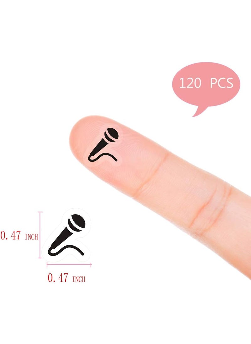 MAGJUCHE Microphone Planner Stickers 120 Clear Singer Singing Music Song Labels Scrapbooking Crafting Sticker  - Image 2