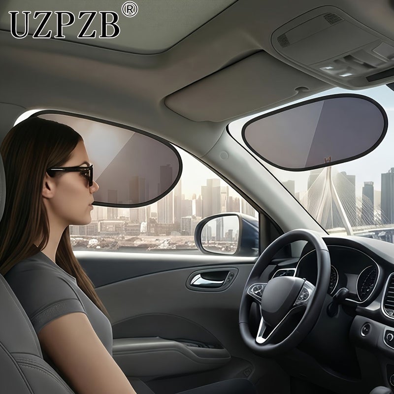 2pcs Car Sunshade Blocks Sunlight Anti Glare UV Protection Static Cling No Residue Fit Front Side Rear Windows Sunroof - Image 2