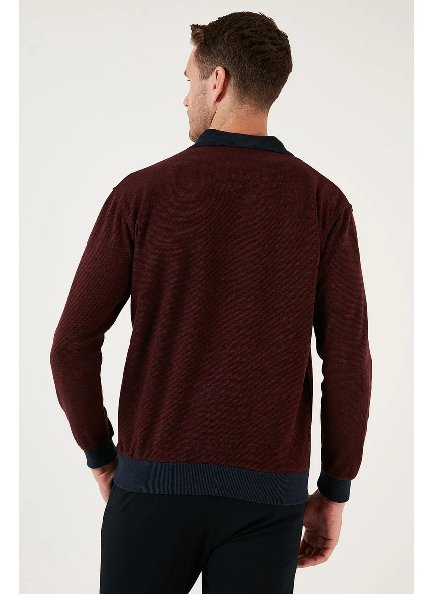 Buratti Cotton Regular Fit Buttoned Polo Neck Sweater Men's Sweater 456211