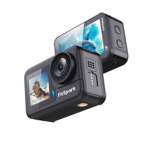 FitSpark MyFitSpark DOLPHIN 1.0 Big 2.20" Full Frame Borderless Display | Real 4K30FPS 20MP Dual Touchscreen WiFi Action Camera | Wireless MIC Support | EIS 3.0 Sony Sensor No.1 Chipset Smart Remote + Full Kit - Image 1
