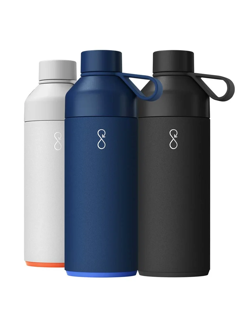 Ocean Bottle Eco-Friendly Stainless Steel Reusable Water Bottle Leakproof BPA Free Dishwasher Safe Double Wall Vacuum Insulated Thermos Flask - Obsidian Black - 34 oz