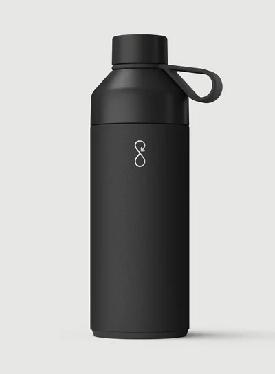 Ocean Bottle Eco-Friendly Stainless Steel Reusable Water Bottle Leakproof BPA Free Dishwasher Safe Double Wall Vacuum Insulated Thermos Flask - Obsidian Black - 34 oz
